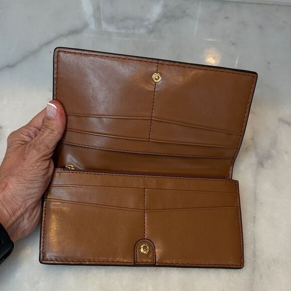 Michael Kors Wallet Leather Pebbled Slip Snap Closure Flap Wallet - Picture 12 of 16